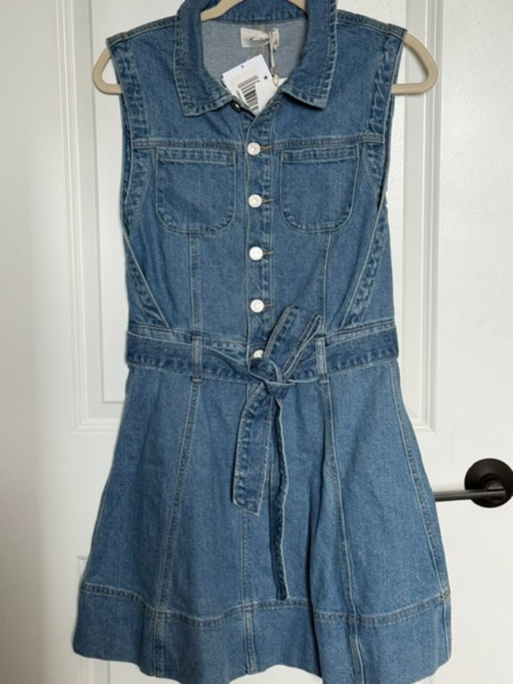 NWT KanCan Denim Button Mini Dress, Large